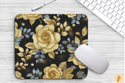 Glamorous Gold Floral Bouquet Mouse Pad