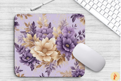 Purple And Gold Floral Bouquet Mouse Pad