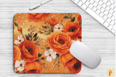 Orange And Gold Floral Bouquet Mouse Pad