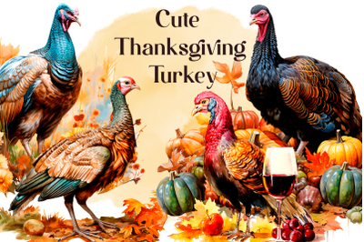 Traditional Thanksgiving Turkey clipart Sublimation