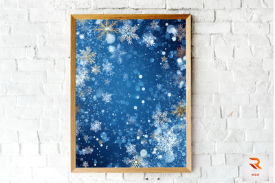 Winter Christmas Blue Wall Art