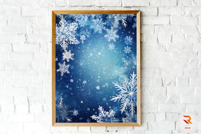 Winter Christmas Blue Wall Art