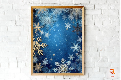 Winter Christmas Blue Wall Art