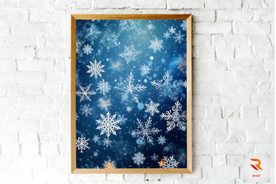 Winter Christmas Blue Wall Art