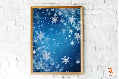 Winter Christmas Blue Wall Art