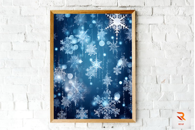 Winter Christmas Blue Wall Art