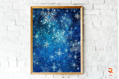 Winter Christmas Blue Wall Art