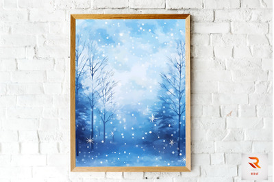 Winter With Snowflakes Wall Art