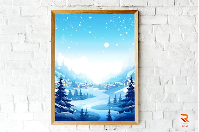 Winter With Snowflakes Wall Art