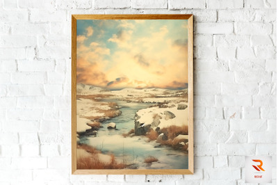 Vintage Snowy Tundra Wall Art