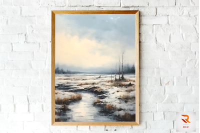 Vintage Snowy Tundra Wall Art