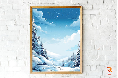 Stunning Winter Landscape Snowy Wall Art