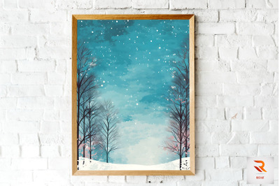 Stunning Winter Landscape Snowy Wall Art