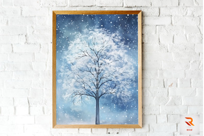 Winter Tree With Snow Wall Art