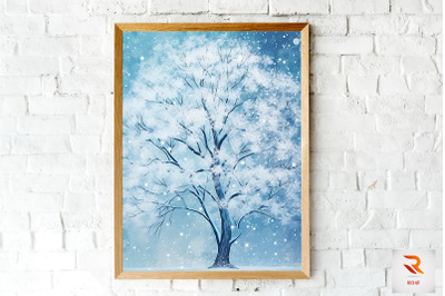 Winter Tree With Snow Wall Art