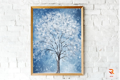 Winter Tree With Snow Wall Art