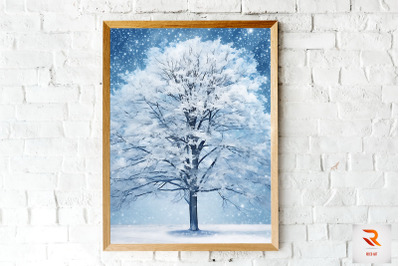 Winter Tree With Snow Wall Art