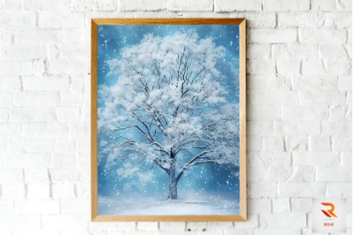 Winter Tree With Snow Wall Art