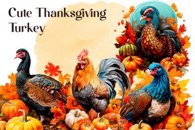 Traditional Thanksgiving Turkey clipart Sublimation