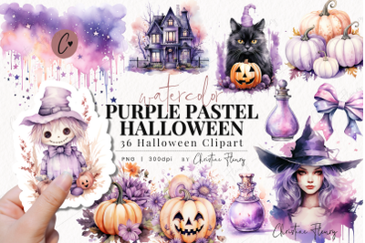 Purple Pastel Halloween Clipart