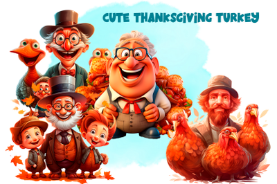 Cute Thanksgiving clipart Sublimation