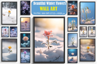 Beautiful Winter Flowers Wall Art