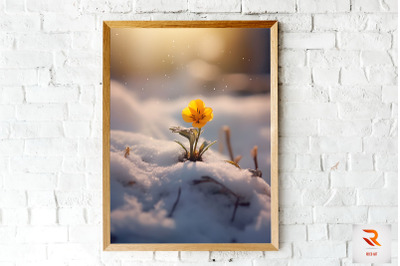 Little Flower Born In The Snow Wall Art