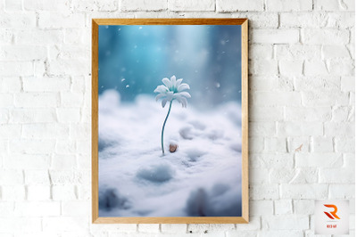 Little Flower Born In The Snow Wall Art