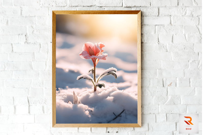 Little Flower Born In The Snow Wall Art