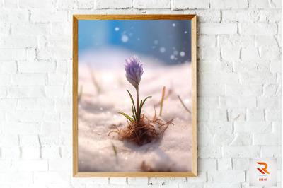 Little Flower Born In The Snow Wall Art