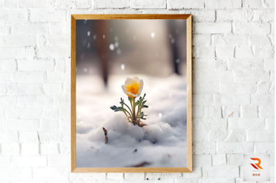 Little Flower Born In The Snow Wall Art