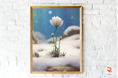 Little Flower Born In The Snow Wall Art