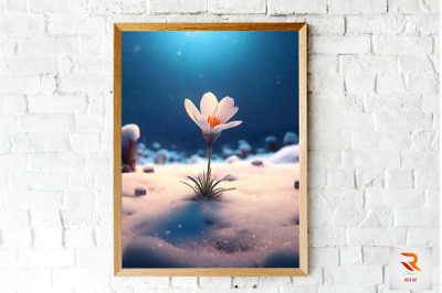 Little Flower Born In The Snow Wall Art