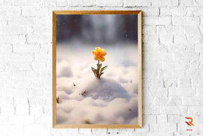 Little Flower Born In The Snow Wall Art