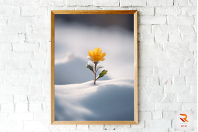 Little Flower Born In The Snow Wall Art