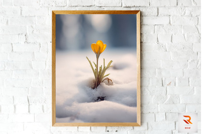 Little Flower Born In The Snow Wall Art