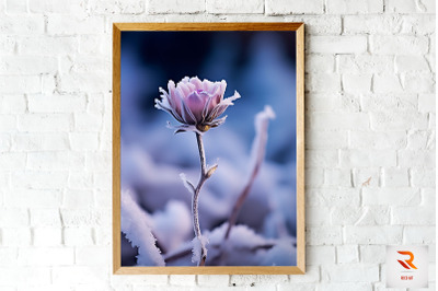 Beautiful Flower In The Snow Wall Art