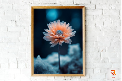 Beautiful Flower In The Snow Wall Art