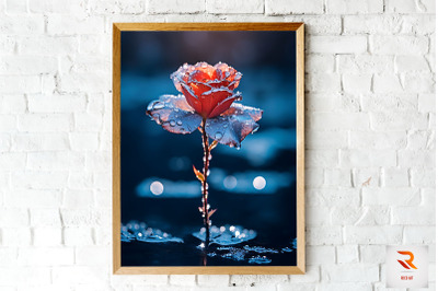 Beautiful Flower In The Snow Wall Art