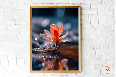 Beautiful Flower In The Snow Wall Art