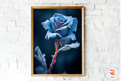 Beautiful Flower In The Snow Wall Art