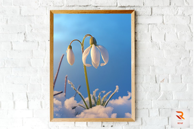 Frosted Snowdrop Winter Wall Art