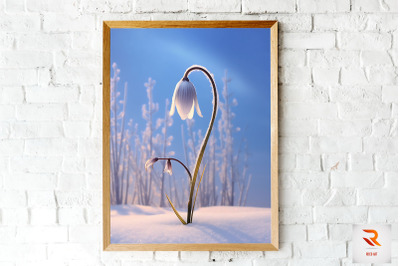 Frosted Snowdrop Winter Wall Art