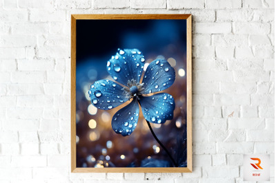 Frozen Blue Flower On Snow Wall Art