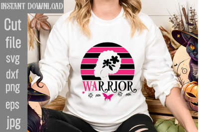 Warrior SVG cut file,Breast Cancer SVG Designs, Digital Download in SV