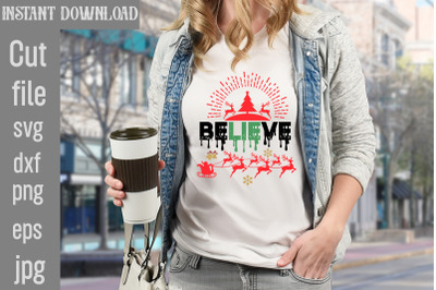 Believe SVG cut file&2C;funny Christmas png&2C; retro Santa png&2C; mamapng&2C; ch