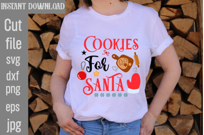 Cookies For Santa SVG cut file&2C;funny Christmas png&2C; retro Santa png&2C; m