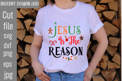 Jesus Is The Reason SVG cut file&2C;funny Christmas png&2C; retro Santa png&2C;