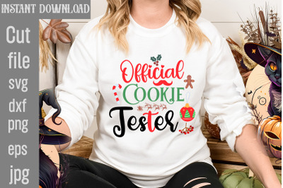 Official Cookie Tester SVG cut file&2C;funny Christmas png&2C; retro Santa p