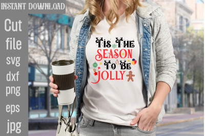 Tis The Season To Be Jolly SVG cut file&2C;funny Christmas png&2C; retro San